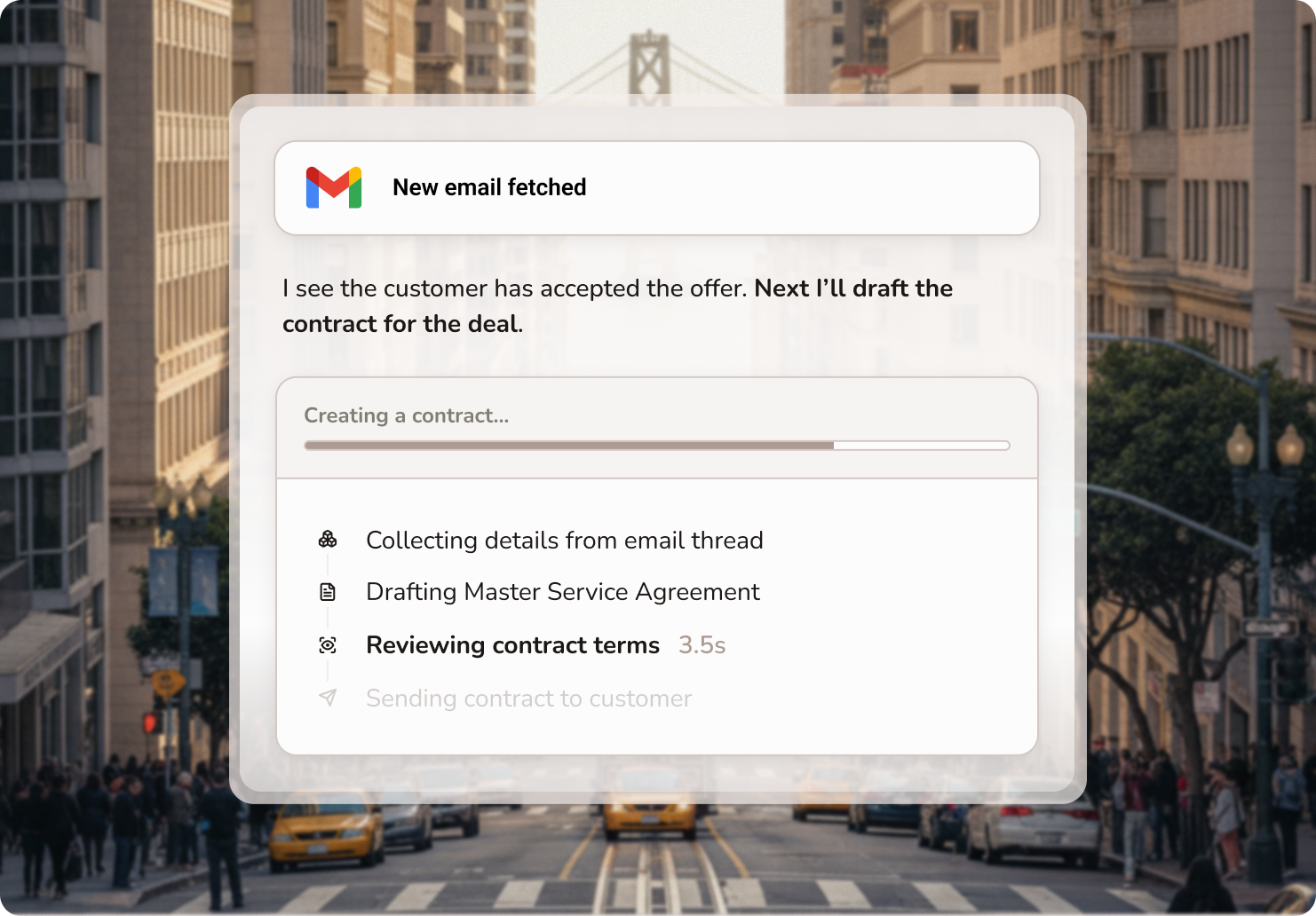 Bind creating a contract from a request